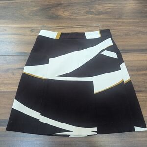 Zara Black, White, and Gold A-Line Skirt